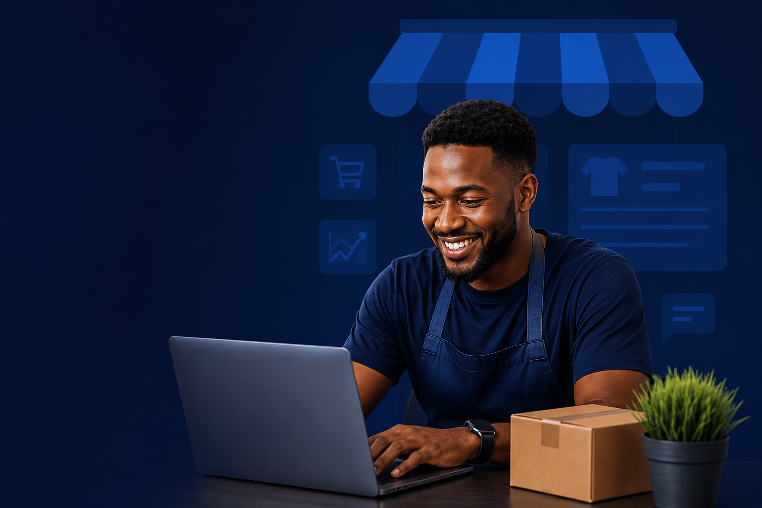 Vendor setting up their online store