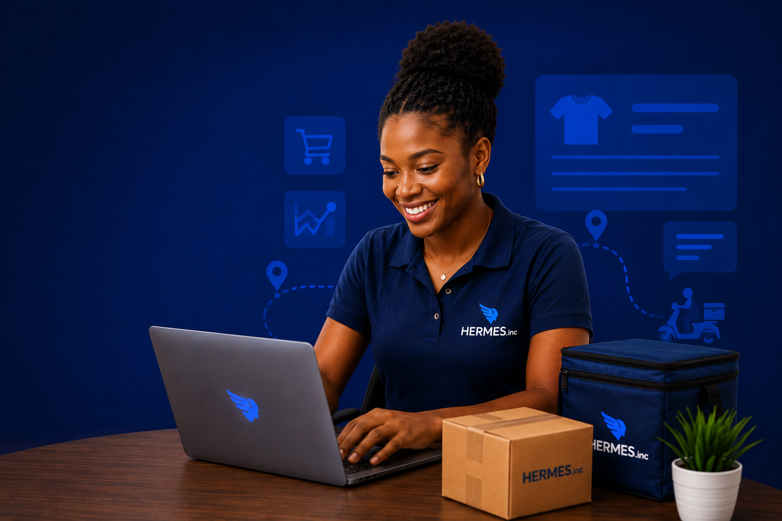 Hermes delivery partner managing orders